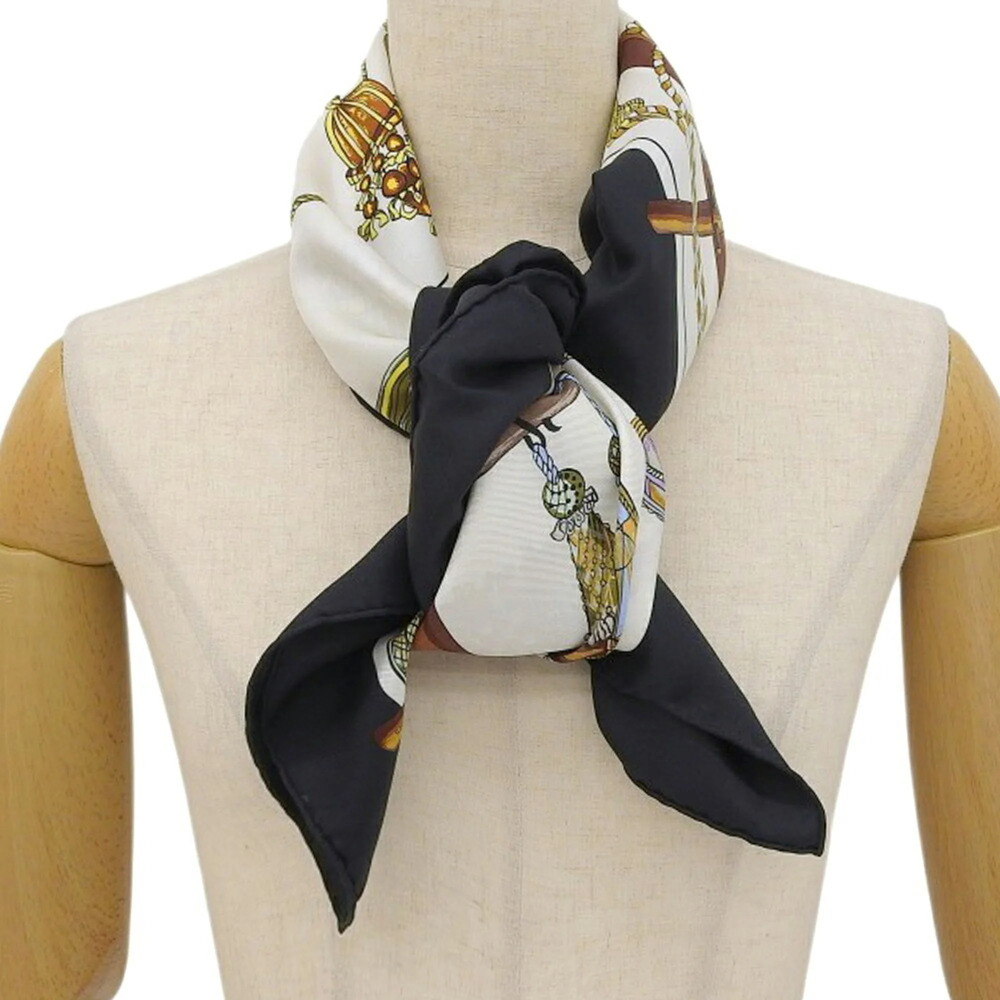 HERMES Authentic Black Silk Scarf - Picture 2 of 7